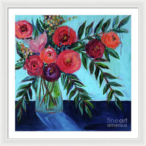 Coral and Blues - Framed Print