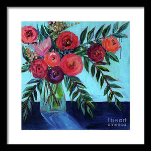Coral and Blues - Framed Print