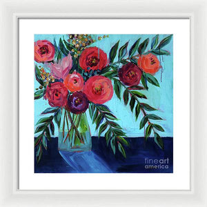 Coral and Blues - Framed Print