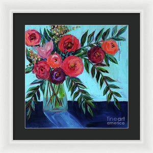 Coral and Blues - Framed Print