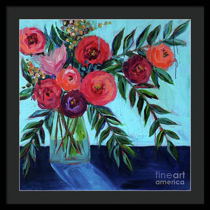Coral and Blues - Framed Print