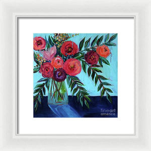 Coral and Blues - Framed Print
