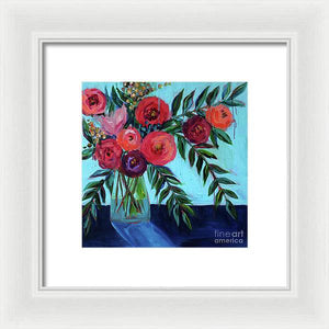 Coral and Blues - Framed Print