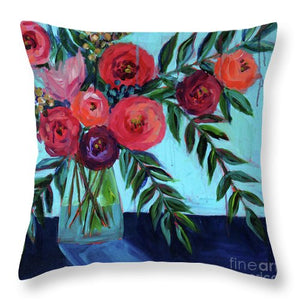 Coral and Blues - Throw Pillow