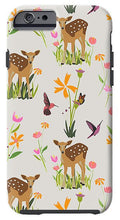Load image into Gallery viewer, Fawn with Wildflowers and Humming birds - Phone Case

