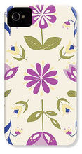 Load image into Gallery viewer, Folk Flower Pattern in Beige and Purple - Phone Case

