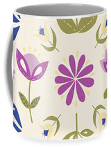 Load image into Gallery viewer, Folk Flower Pattern in Beige and Purple - Mug
