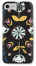 Load image into Gallery viewer, Folk Flower Pattern in Black and Blue - Phone Case
