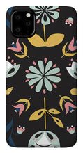Load image into Gallery viewer, Folk Flower Pattern in Black and Blue - Phone Case
