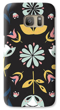 Load image into Gallery viewer, Folk Flower Pattern in Black and Blue - Phone Case
