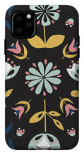 Load image into Gallery viewer, Folk Flower Pattern in Black and Blue - Phone Case
