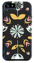 Load image into Gallery viewer, Folk Flower Pattern in Black and Blue - Phone Case
