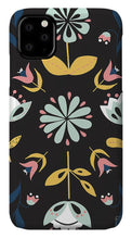 Load image into Gallery viewer, Folk Flower Pattern in Black and Blue - Phone Case
