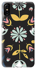 Load image into Gallery viewer, Folk Flower Pattern in Black and Blue - Phone Case

