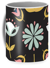 Load image into Gallery viewer, Folk Flower Pattern in Black and Blue - Mug
