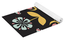 Load image into Gallery viewer, Folk Flower Pattern in Black and Blue - Yoga Mat
