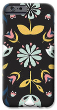 Load image into Gallery viewer, Folk Flower Pattern in Black and Blue - Phone Case
