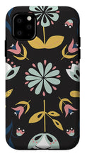 Load image into Gallery viewer, Folk Flower Pattern in Black and Blue - Phone Case
