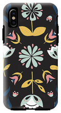 Load image into Gallery viewer, Folk Flower Pattern in Black and Blue - Phone Case
