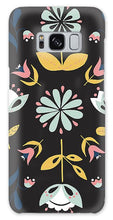 Load image into Gallery viewer, Folk Flower Pattern in Black and Blue - Phone Case

