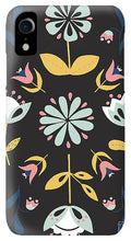 Load image into Gallery viewer, Folk Flower Pattern in Black and Blue - Phone Case
