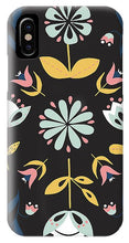 Load image into Gallery viewer, Folk Flower Pattern in Black and Blue - Phone Case
