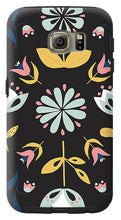 Load image into Gallery viewer, Folk Flower Pattern in Black and Blue - Phone Case
