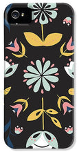 Load image into Gallery viewer, Folk Flower Pattern in Black and Blue - Phone Case
