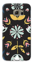 Load image into Gallery viewer, Folk Flower Pattern in Black and Blue - Phone Case
