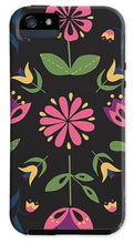 Load image into Gallery viewer, Folk Flower Pattern in Black and Pink - Phone Case
