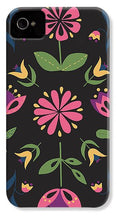 Load image into Gallery viewer, Folk Flower Pattern in Black and Pink - Phone Case
