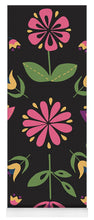 Load image into Gallery viewer, Folk Flower Pattern in Black and Pink - Yoga Mat
