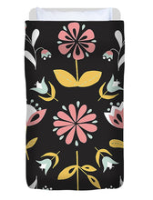 Load image into Gallery viewer, Folk Flower Pattern in Black and White - Duvet Cover
