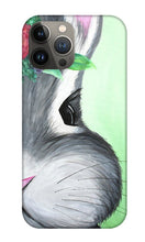 Load image into Gallery viewer, Grey Easter Bunny with Flowers - Phone Case
