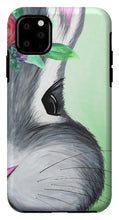 Load image into Gallery viewer, Grey Easter Bunny with Flowers - Phone Case
