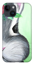 Load image into Gallery viewer, Grey Easter Bunny with Flowers - Phone Case
