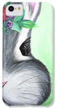Load image into Gallery viewer, Grey Easter Bunny with Flowers - Phone Case

