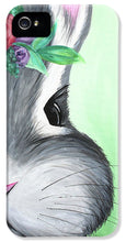 Load image into Gallery viewer, Grey Easter Bunny with Flowers - Phone Case
