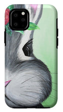 Load image into Gallery viewer, Grey Easter Bunny with Flowers - Phone Case
