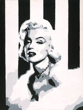 Load image into Gallery viewer, Maryilyn Monroe original painting in black and white FREE SHIPPING
