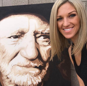Original Willie Nelson Painting on Canvas FREE SHIPPING