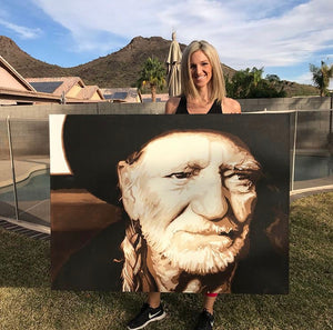 Original Willie Nelson Painting on Canvas FREE SHIPPING