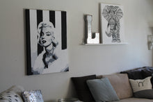 Load image into Gallery viewer, Maryilyn Monroe original painting in black and white FREE SHIPPING

