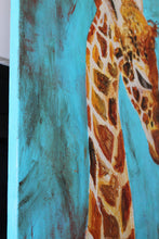 Load image into Gallery viewer, Young Love - original painting of giraffe mom and baby
