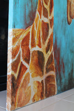 Load image into Gallery viewer, Young Love - original painting of giraffe mom and baby
