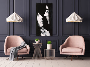 original John Lennon and Yoko Ono black and white painting canvas