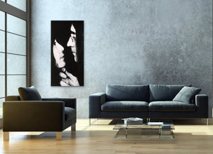original John Lennon and Yoko Ono black and white painting canvas