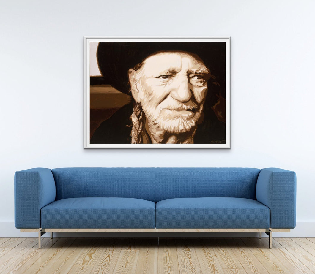 Willie Nelson print giclee canvas and paper print of original painting