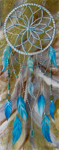 Sweet Dreams Resin Geode Dream Catcher Canvas Painting