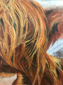 Original Highland Cow "Harry" oil painting by ashley lane